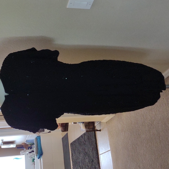 Vintage Stenay black silk sequin dress size 8 - Picture 4 of 14